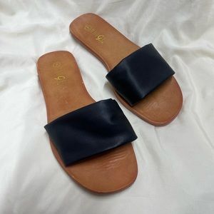 Tan and Black Sandals
